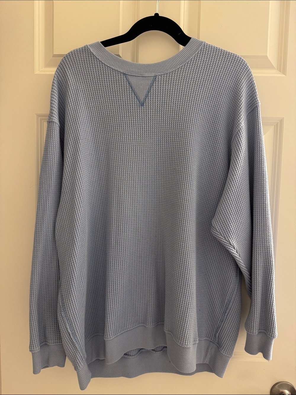 Aerie Light Blue Waffle Knit Women’s Crewneck